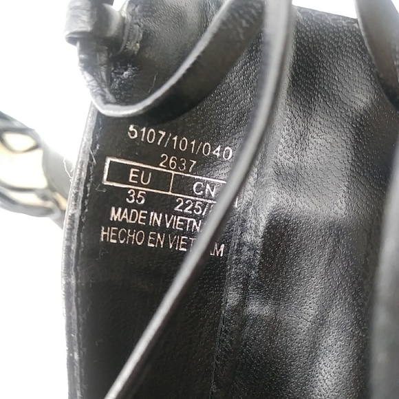 Zara Woman Genuine Leather Strappy Heeled Black Booties 35 - Picture 10 of 13